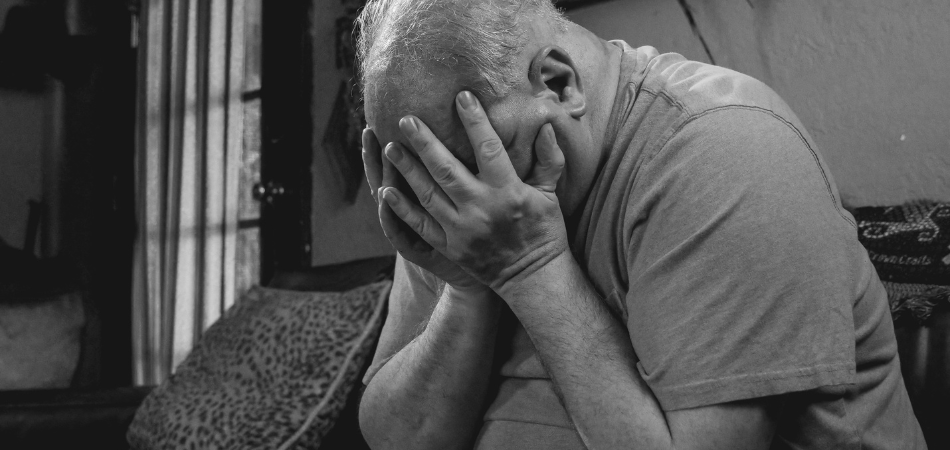 Depressed elderly man